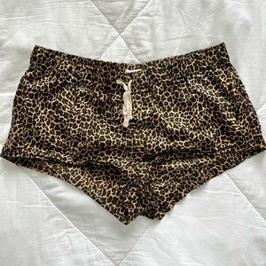 J Crew Leopard Print Sleep Shorts Size Small